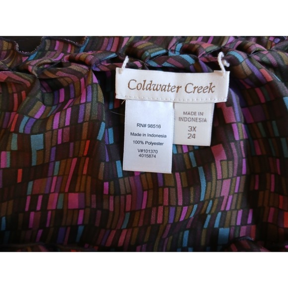 Coldwater Creek XXL Sleeveless Braided Neckline Blouse Top Shirt Women's #524C - Picture 5 of 7